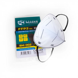 Respiratorius FFP2 be vožtuvo su dirželiais už ausų juodas 2vnt.