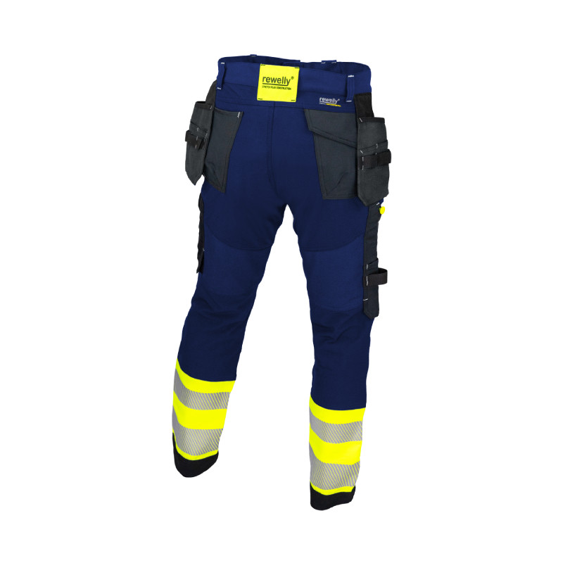 Trousers REWELLY STRETCH PLUS CONSTRUCTION blue/yellow