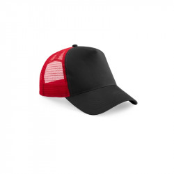 Cap with a peak, black/red